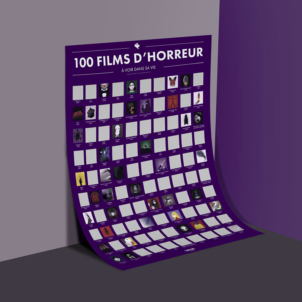 Poster à gratter - 100 films d'horreur : : Cuisine et Maison