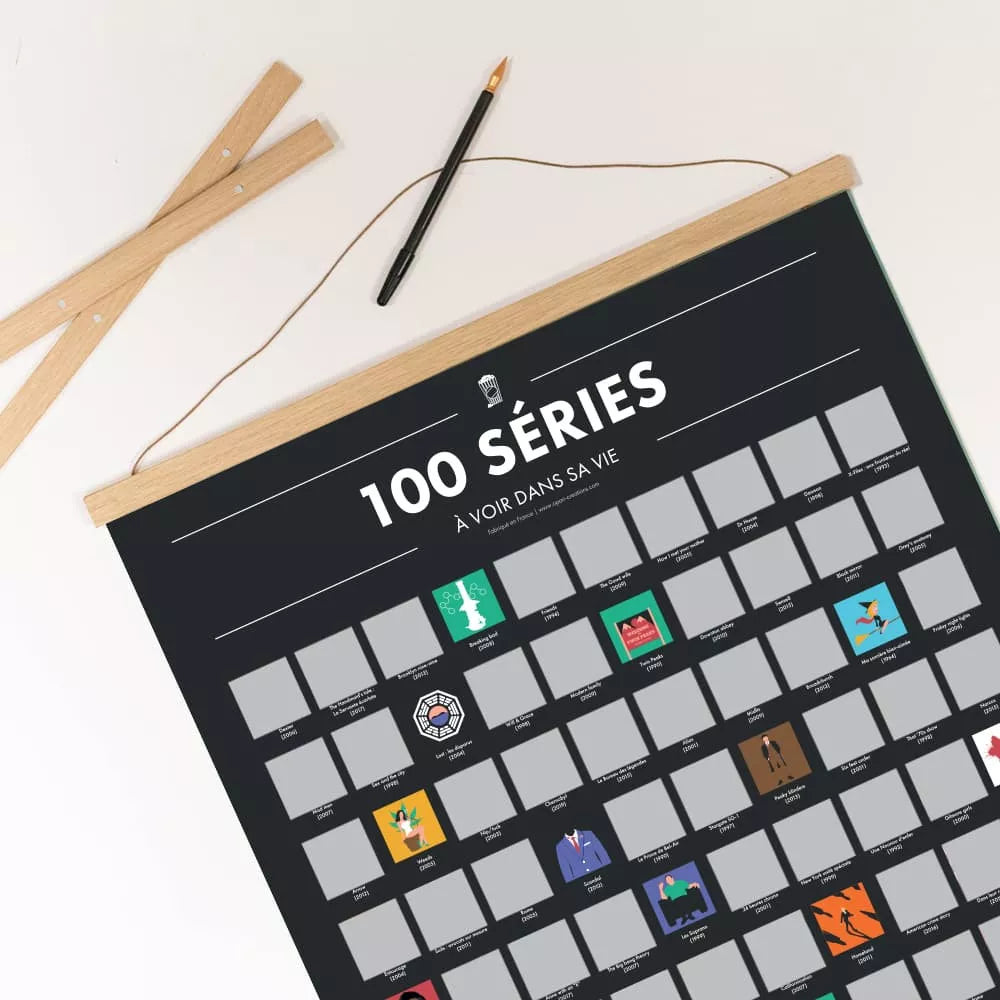 Poster à Gratter 100 Séries à Voir dans sa Vie