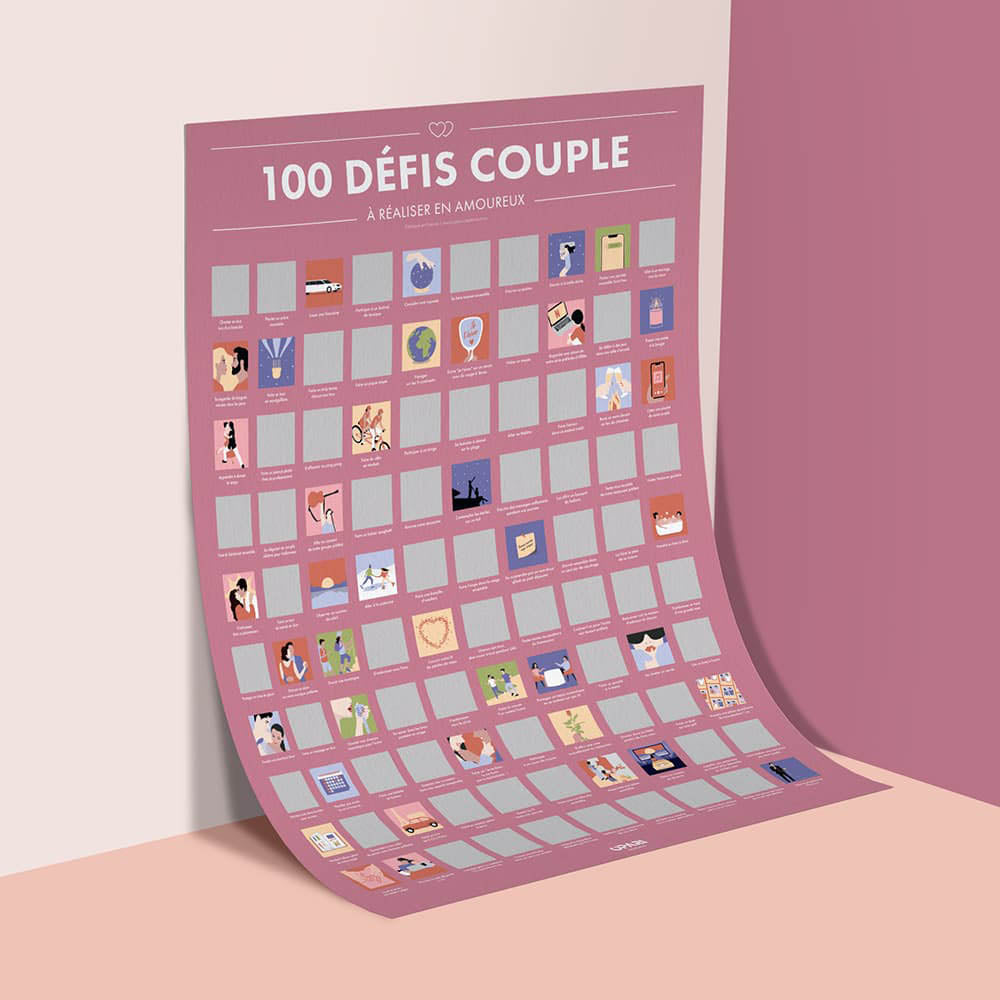 100 choses à faire entre jeux de couples | 57 x 42 cm Poster à gratter 100  choses à faire Couple | 100 idées de soirées à gratter, affiches de jeux