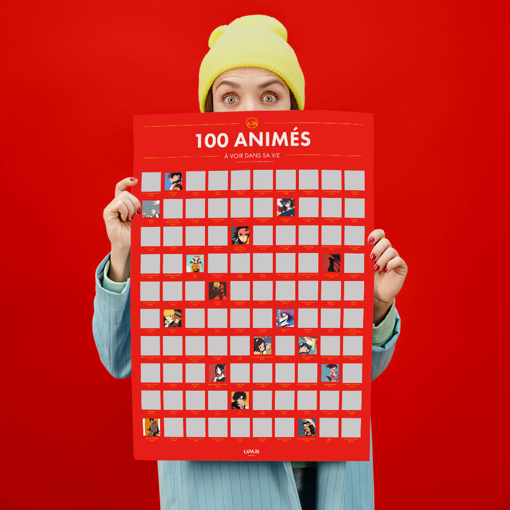 Poster à Gratter 100 Anime à Voir dans sa vie