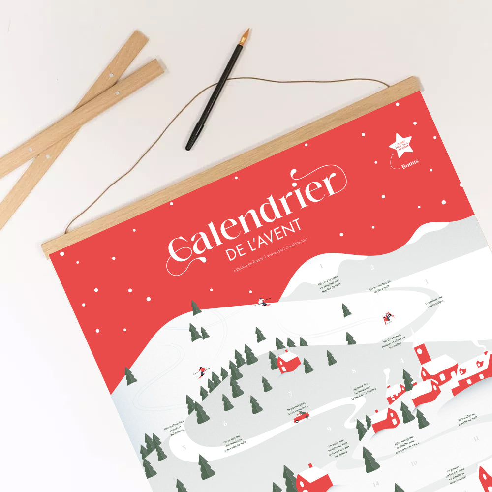 Pack Calendrier de l'Avent Famille - Poster à Gratter + Cadre + Stylo