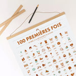 Pack 100 Premières Fois de Bébé – Poster à Gratter + Cadre + Stylo