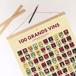 Pack 100 Vins à Déguster dans sa Vie – Poster à Gratter + Cadre + Stylo