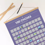 Pack 100 Choses à Faire dans sa Vie – Poster à Gratter + Cadre + Stylo