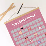 Pack 100 Défis à Réaliser en Couple – Poster à Gratter + Cadre + Stylo