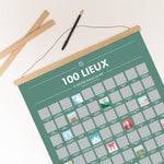 Pack 100 Lieux à Visiter dans sa Vie – Poster à Gratter + Cadre + Stylo