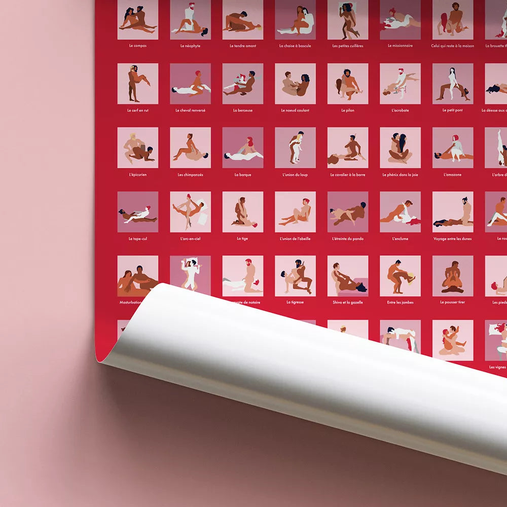 Pack 100 Positions du Kamasutra – Poster à Gratter + Cadre + Stylo