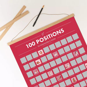 Pack 100 Positions du Kamasutra – Poster à Gratter + Cadre + Stylo