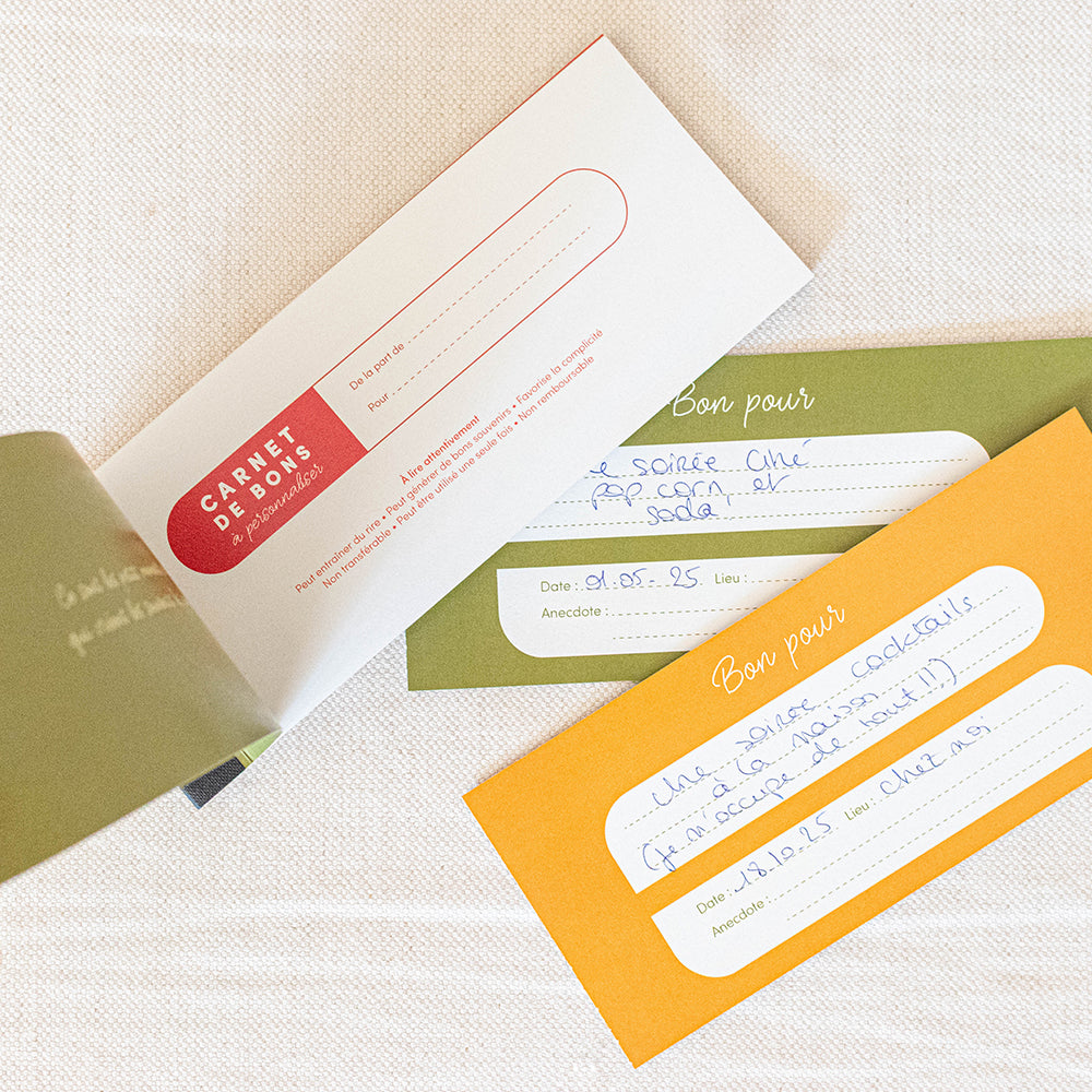 Carnet de Bons 100% Personnalisables