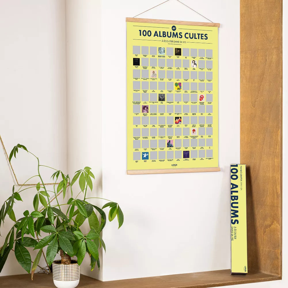 Poster à Gratter 100 Albums à Ecouter dans sa Vie
