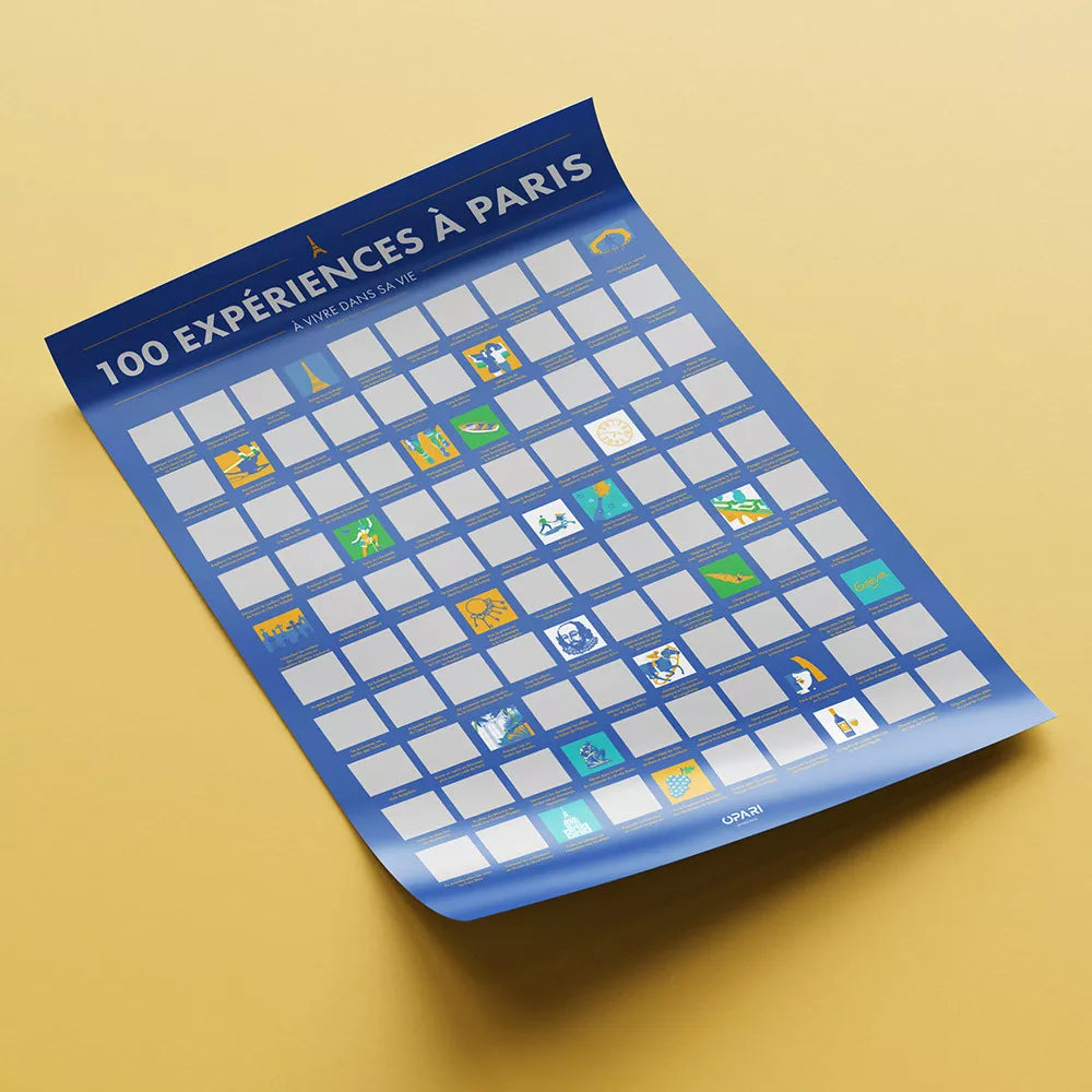 Poster à Gratter 100 Expériences à Paris à Vivre dans sa Vie