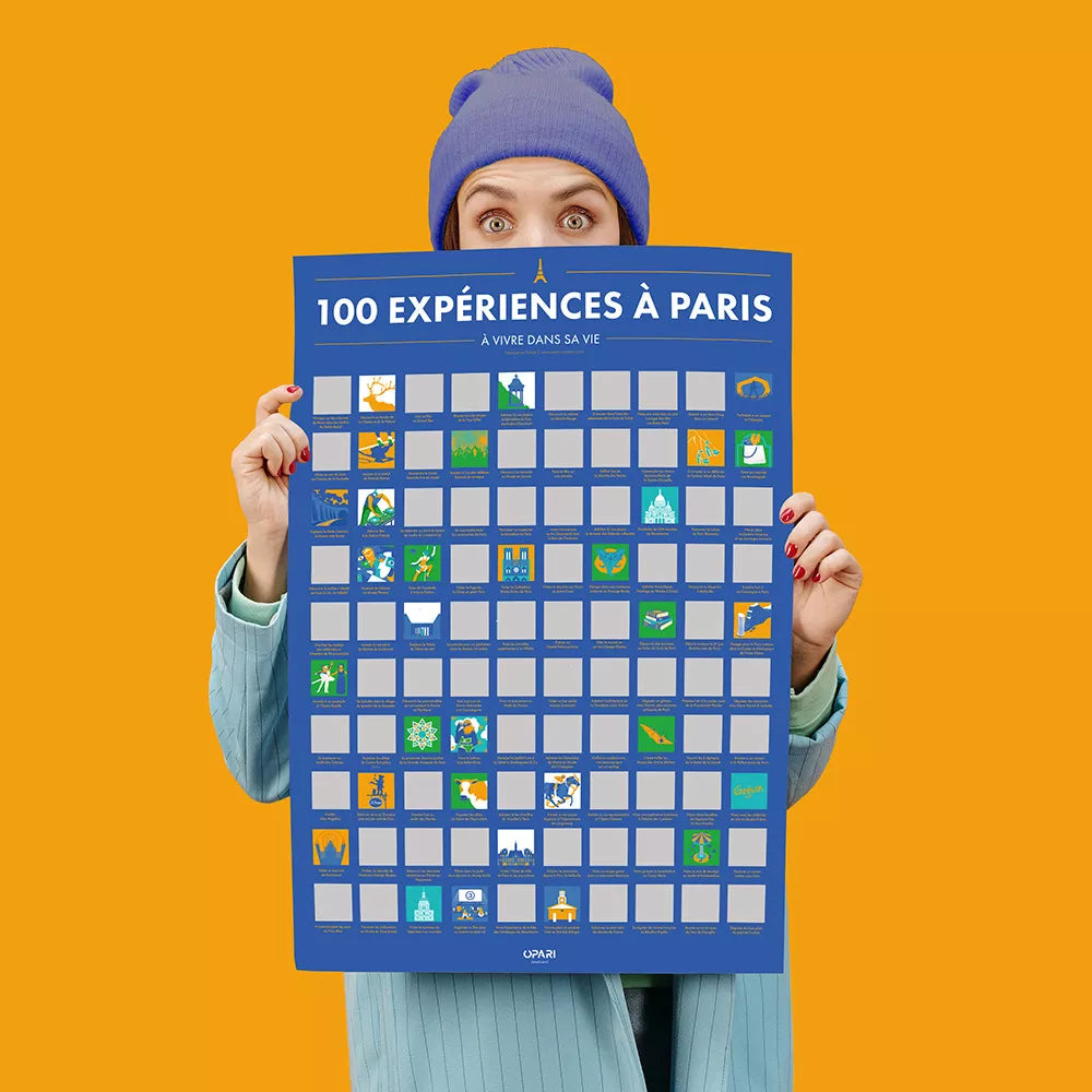 Poster à Gratter 100 Expériences à Paris à Vivre dans sa Vie