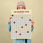 Pack 100 Vins à Déguster dans sa Vie – Poster à Gratter + Cadre + Stylo