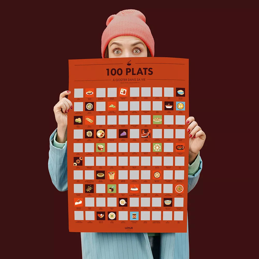 Poster à Gratter 100 Plats à Goûter dans sa Vie