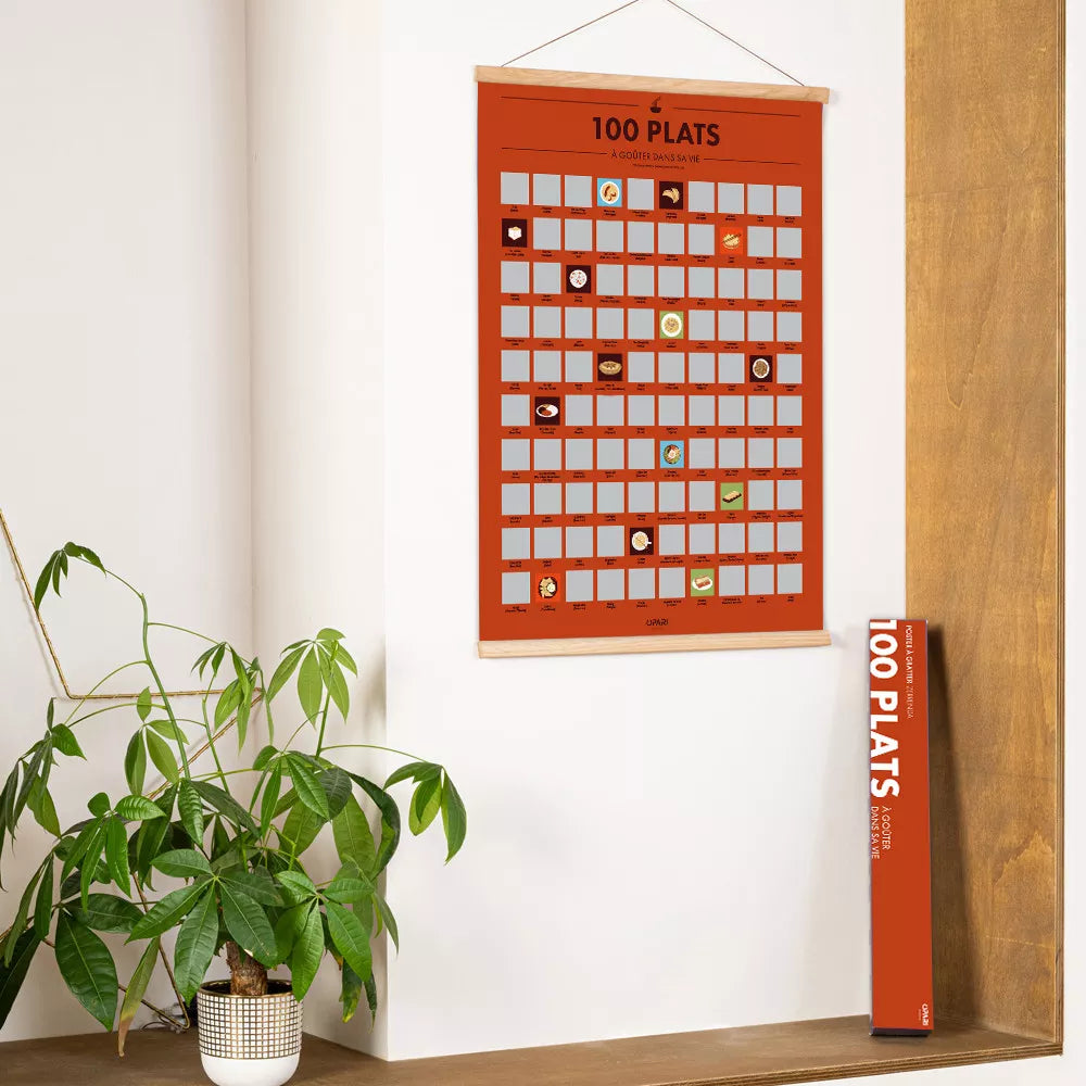 Poster à Gratter 100 Plats à Goûter dans sa Vie