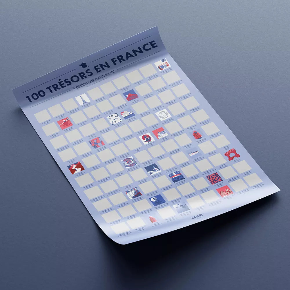 Poster à Gratter 100 Trésors en France à Découvrir dans sa Vie