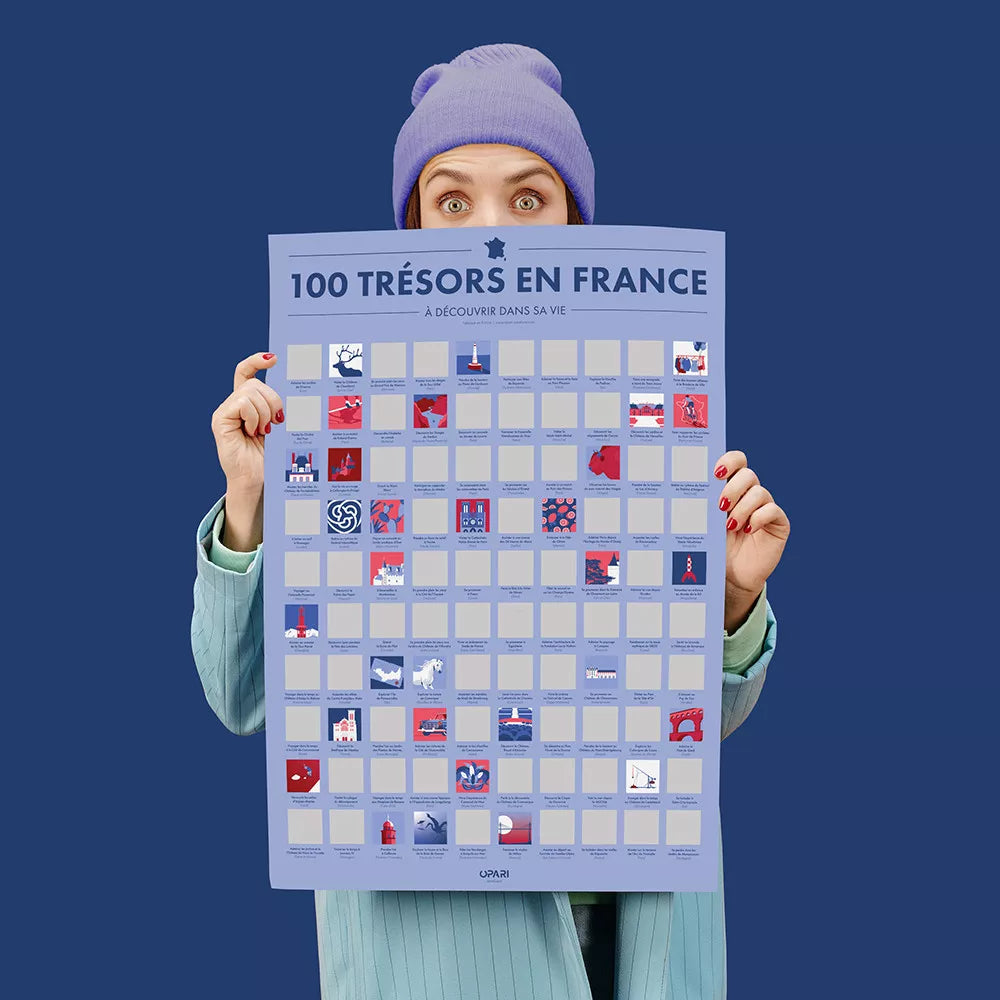 Poster à Gratter 100 Trésors en France à Découvrir dans sa Vie