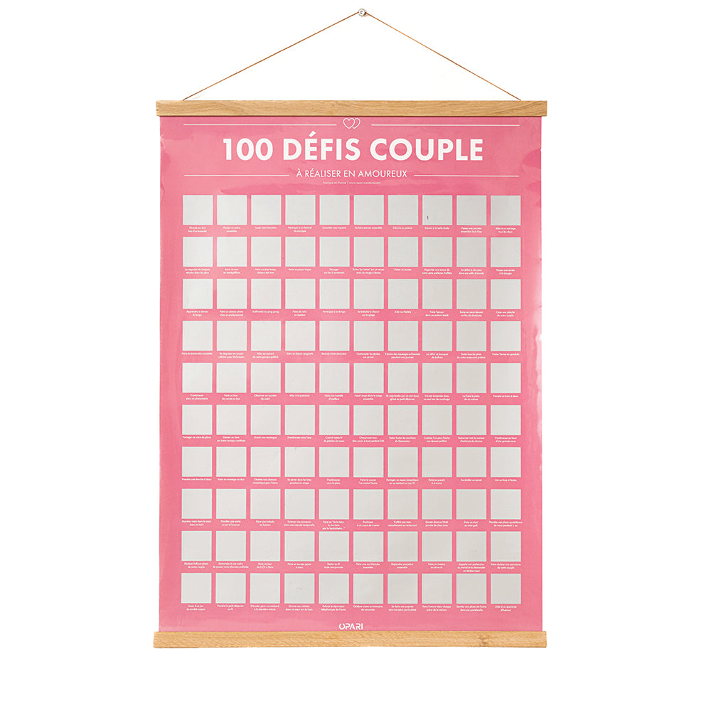 Poster à Gratter 100 Défis Couple à Faire en Amoureux