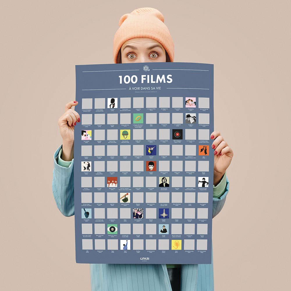 ADMOS Poster à gratter avec 100 dates et liste de seaux à gratter ADMOS Poster à gratter avec 100 dates et liste de seaux à gratter