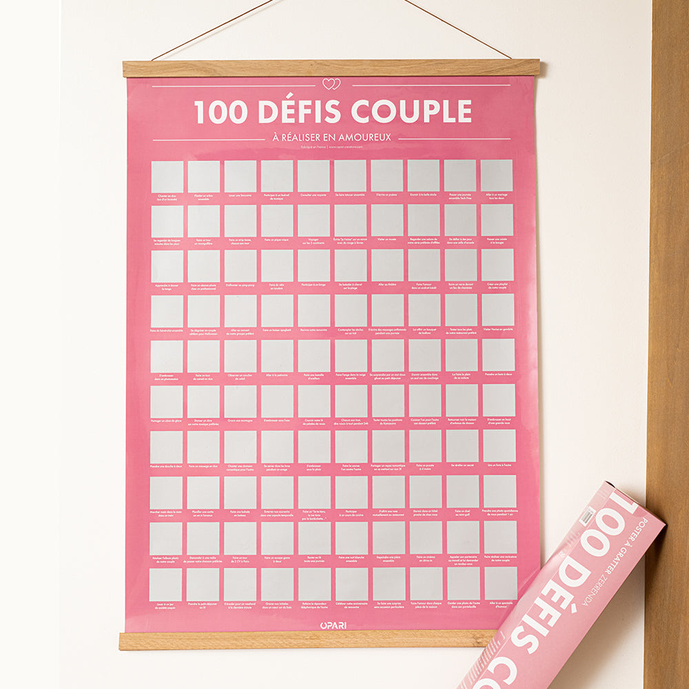 Poster à Gratter 100 Défis Couple à Faire en Amoureux